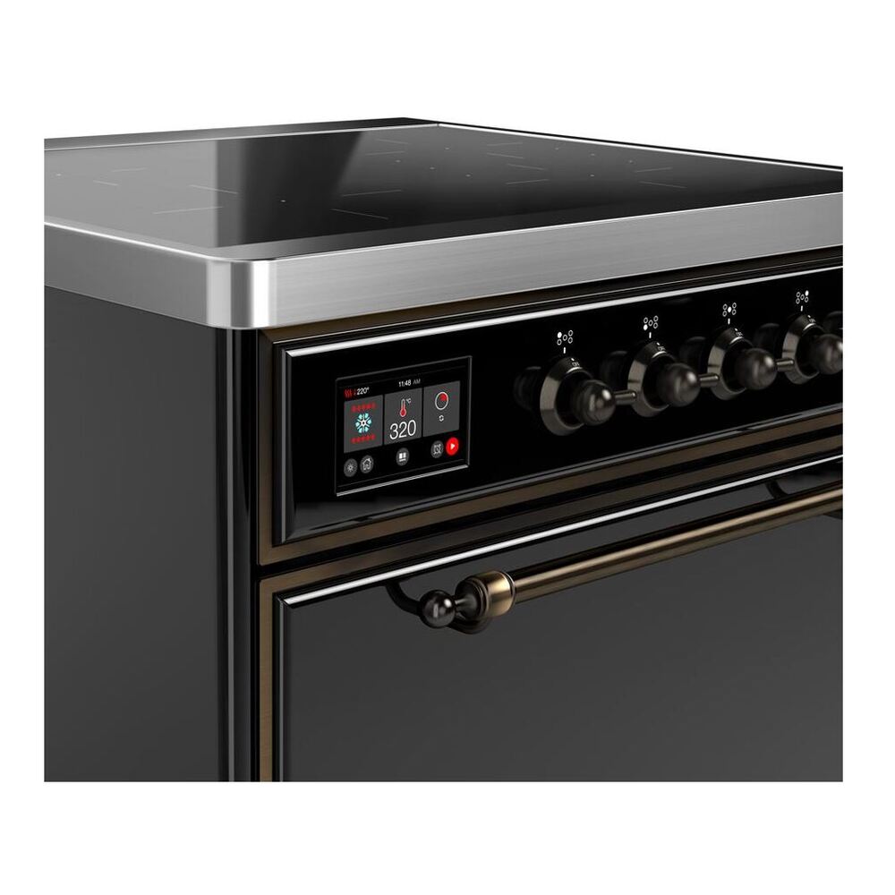 ILVE UMI30QNE3BKB Majestic II 30 inch Induction Range with 4 Elements, 4 cu. ft. Oven Capacity (Solid Door, Glossy Black, Burnished) 6 ILVE UMI30N Majestic II 30 inch Induction Range