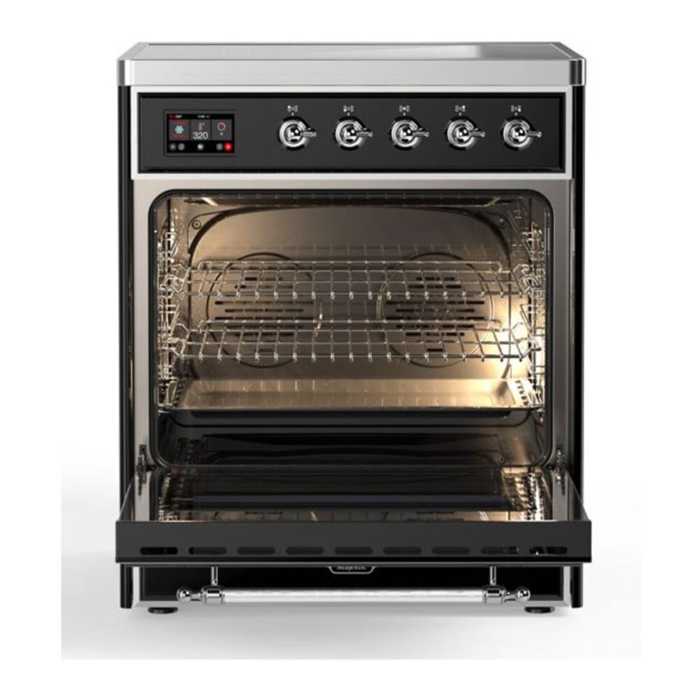 ILVE UMI30QNE3BKC Majestic II 30 inch Induction Range with 4 Elements, 4 cu. ft. Oven Capacity (Solid Door, Glossy Black, Chrome) 5 ILVE UMI30N Majestic II 30 inch Induction Range