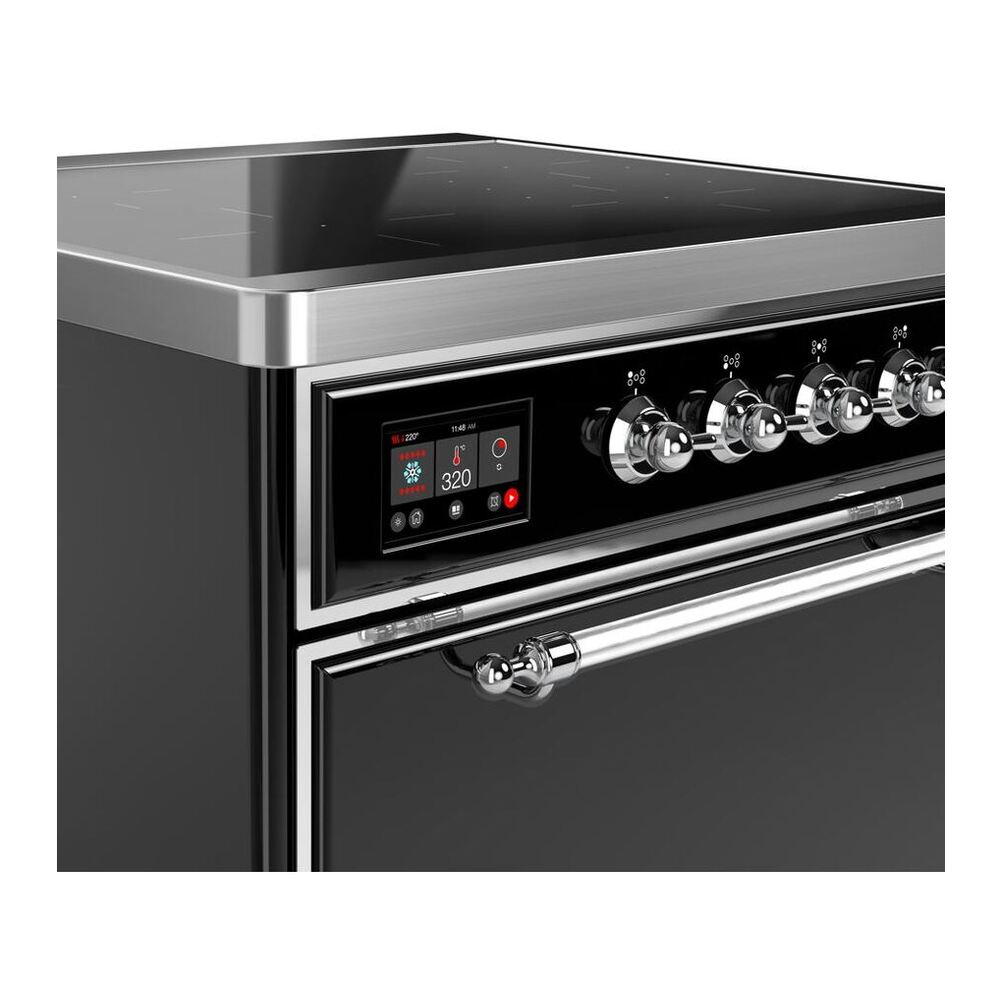 ILVE UMI30QNE3BKC Majestic II 30 inch Induction Range with 4 Elements, 4 cu. ft. Oven Capacity (Solid Door, Glossy Black, Chrome) 6 ILVE UMI30N Majestic II 30 inch Induction Range