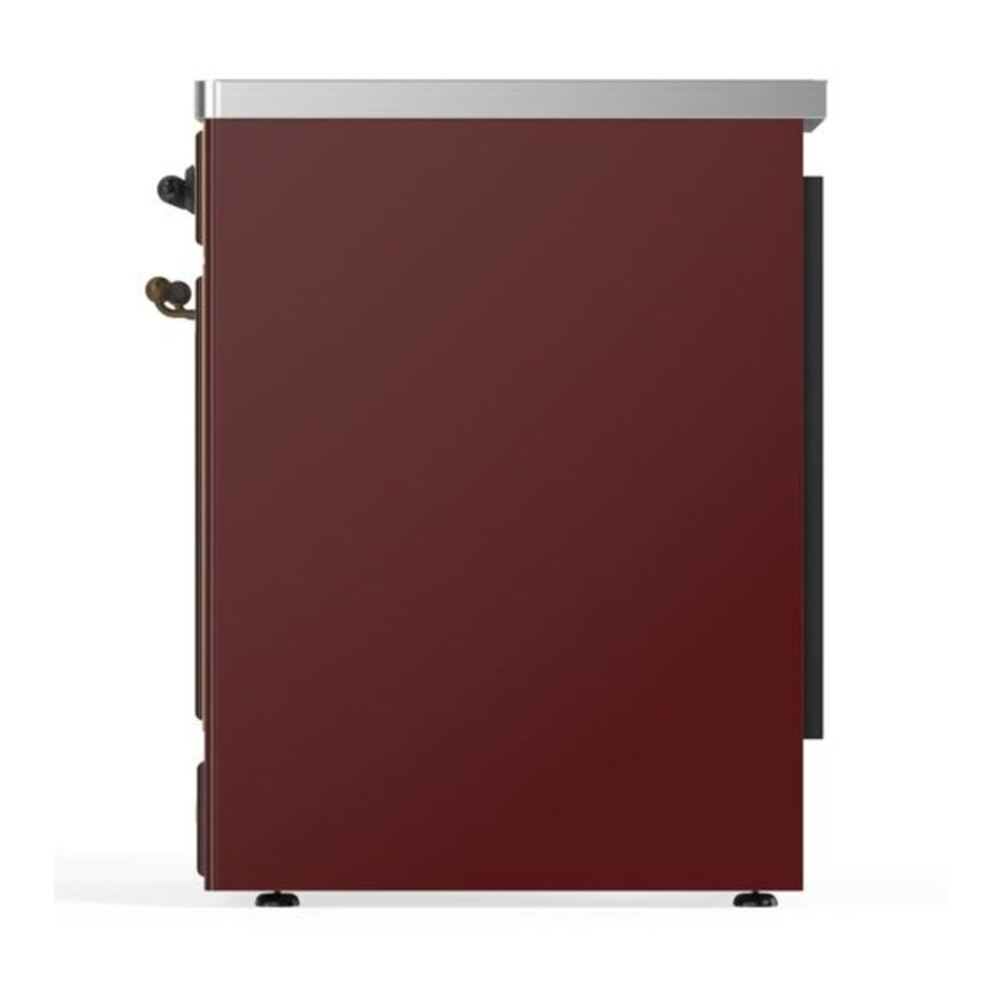 ILVE UMI30QNE3BUB Majestic II 30 inch Induction Range with 4 Elements, 4 cu. ft. Oven Capacity (Solid Door, Burgundy, Burnished) 8 ILVE_UMI30QNE3BUB_Majestic_II_30_Induction_Range_Left_Angle