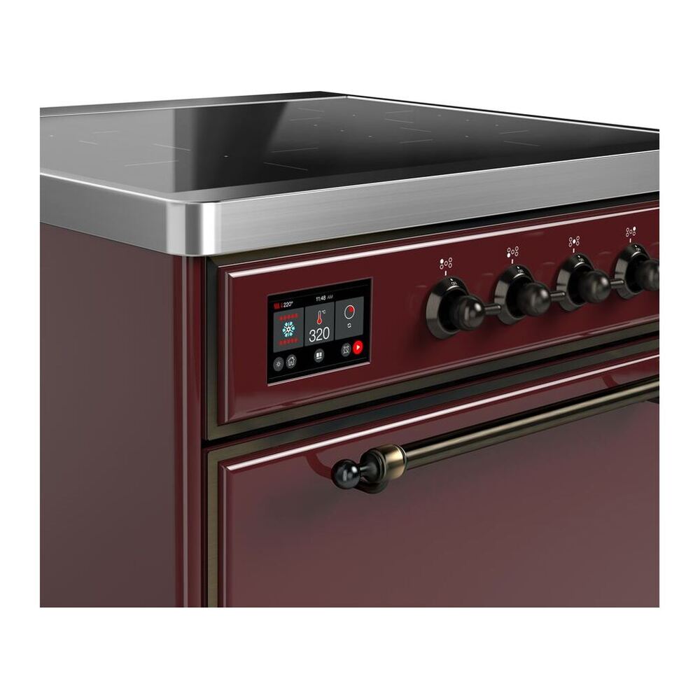 ILVE UMI30QNE3BUB Majestic II 30 inch Induction Range with 4 Elements, 4 cu. ft. Oven Capacity (Solid Door, Burgundy, Burnished) 6 ILVE UMI30N Majestic II 30 inch Induction Range