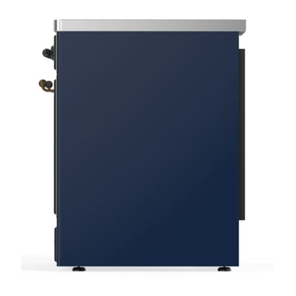 ILVE UMI30QNE3MBB Majestic II 30 inch Induction Range with 4 Elements, 4 cu. ft. Oven Capacity (Solid Door, Midnight Blue, Burnished) 8 ILVE_UMI30QNE3MBB_Majestic_II_30_Induction_Range_Left_Angle
