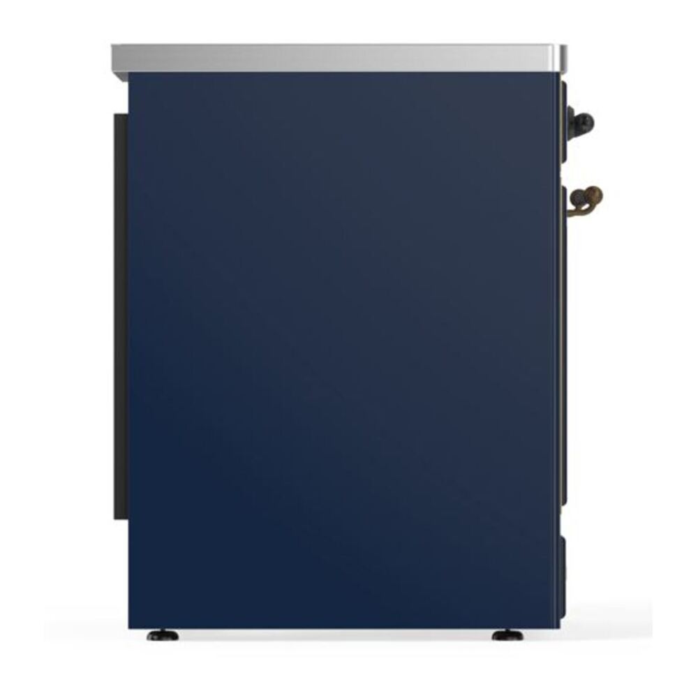 ILVE UMI30QNE3MBB Majestic II 30 inch Induction Range with 4 Elements, 4 cu. ft. Oven Capacity (Solid Door, Midnight Blue, Burnished) 9 ILVE_UMI30QNE3MBB_Majestic_II_30"_Induction_Range_Right_Angle