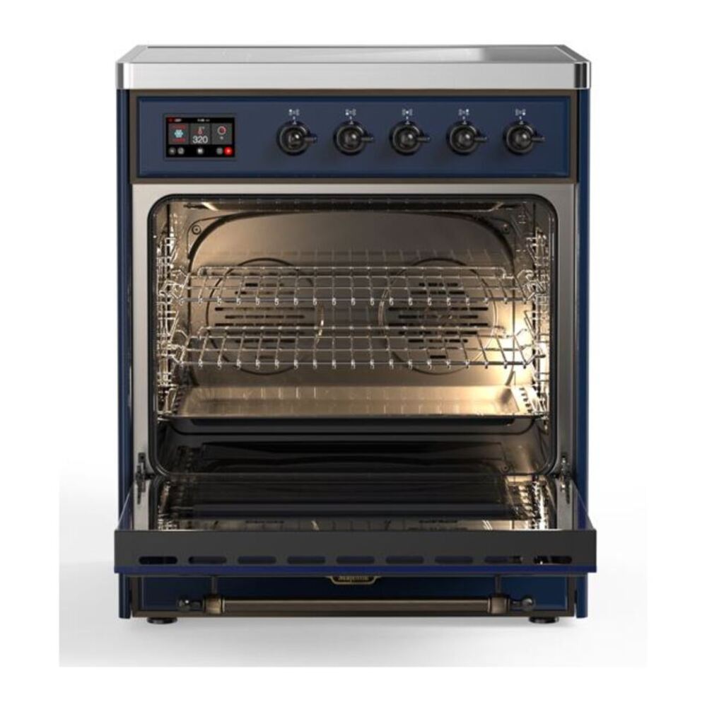 ILVE UMI30QNE3MBB Majestic II 30 inch Induction Range with 4 Elements, 4 cu. ft. Oven Capacity (Solid Door, Midnight Blue, Burnished) 5 ILVE UMI30N Majestic II 30 inch Induction Range