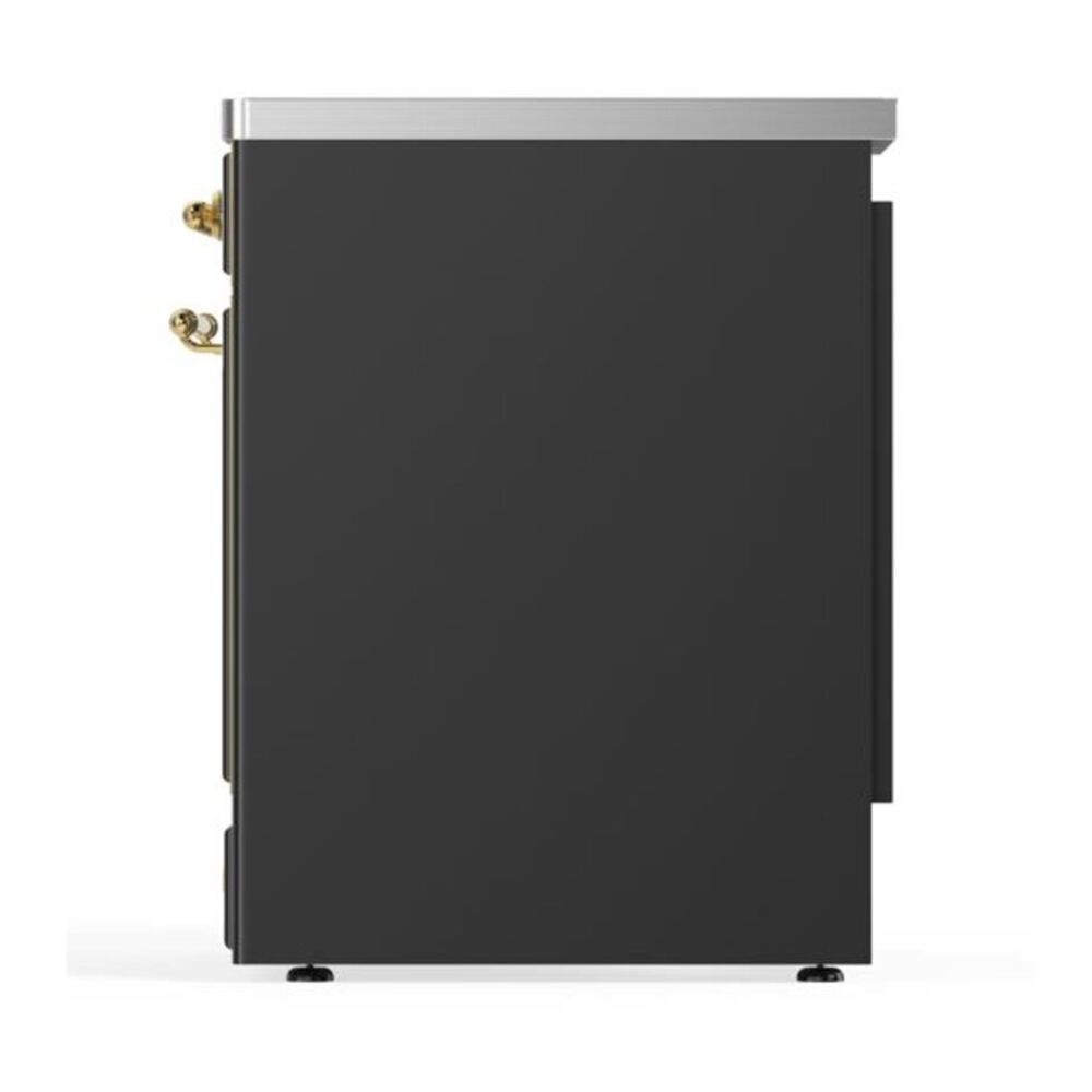 ILVE UMI30QNE3MGG Majestic II 30 inch Induction Range with 4 Elements, 4 cu. ft. Oven Capacity (Solid Door, Graphite Matte, Brass) 8 ILVE_UMI30QNE3MGG_Majestic_II_30_Induction_Range_Left_Angle