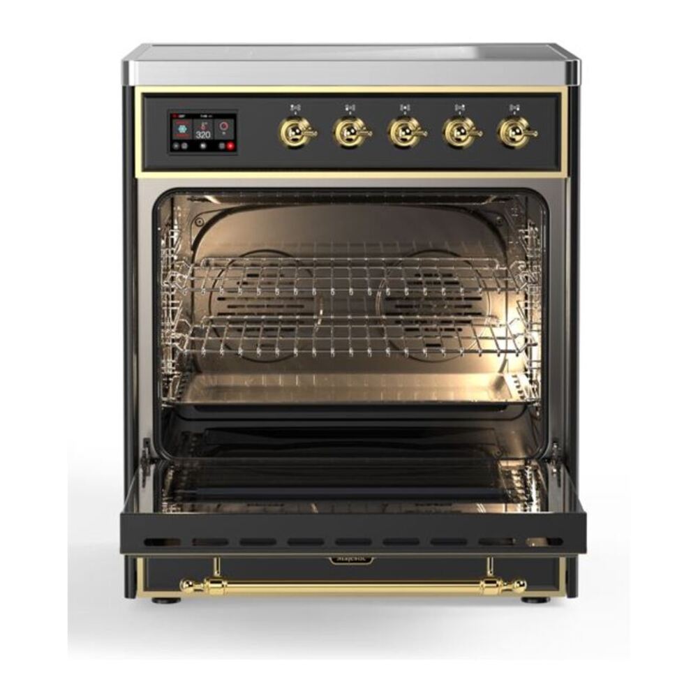 ILVE UMI30QNE3MGG Majestic II 30 inch Induction Range with 4 Elements, 4 cu. ft. Oven Capacity (Solid Door, Graphite Matte, Brass) 5 ILVE UMI30N Majestic II 30 inch Induction Range