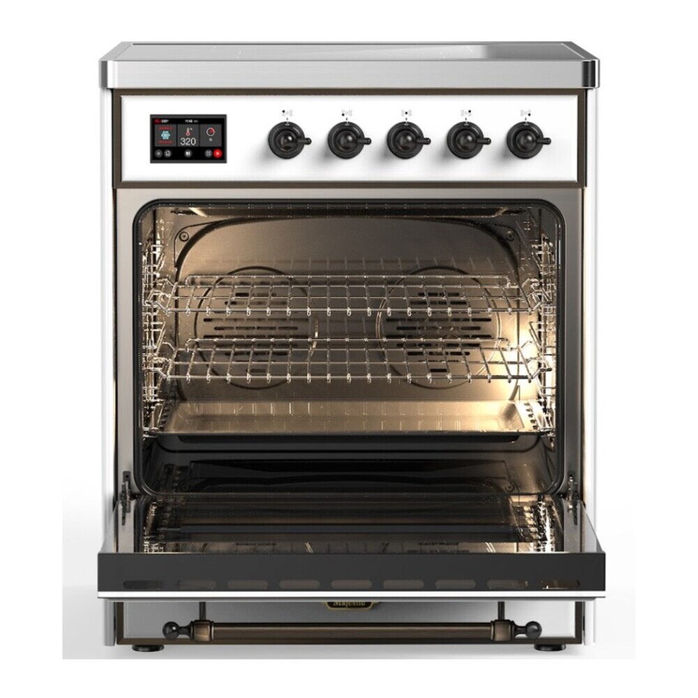 ILVE UMI30QNE3RAB Majestic II 30 inch Induction Range with 4 Elements, 4 cu. ft. Oven Capacity (Solid Door, RAL, Burnished) 5 ILVE_UMI30QNE3RAB_Majestic_II_30"_Induction_Range_Front_View