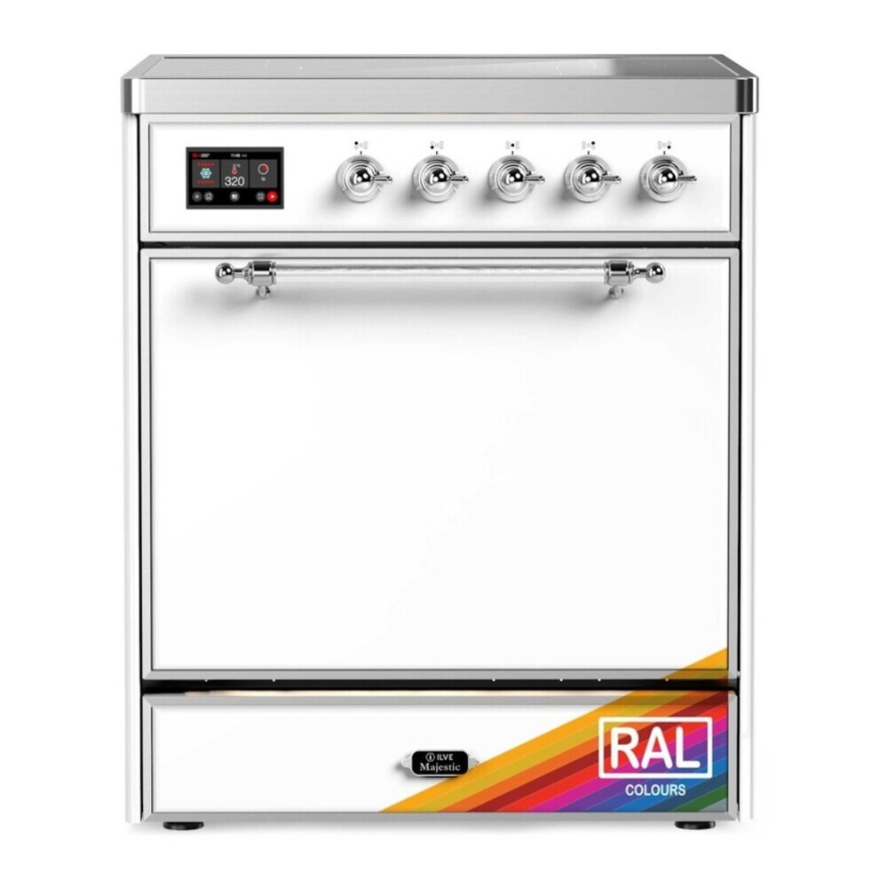 ILVE UMI30QNE3RAC Majestic II 30 inch Induction Range with 4 Elements, 4 cu. ft. Oven Capacity (Solid Door, RAL, Chrome) 1 UMI30QNE3RAC