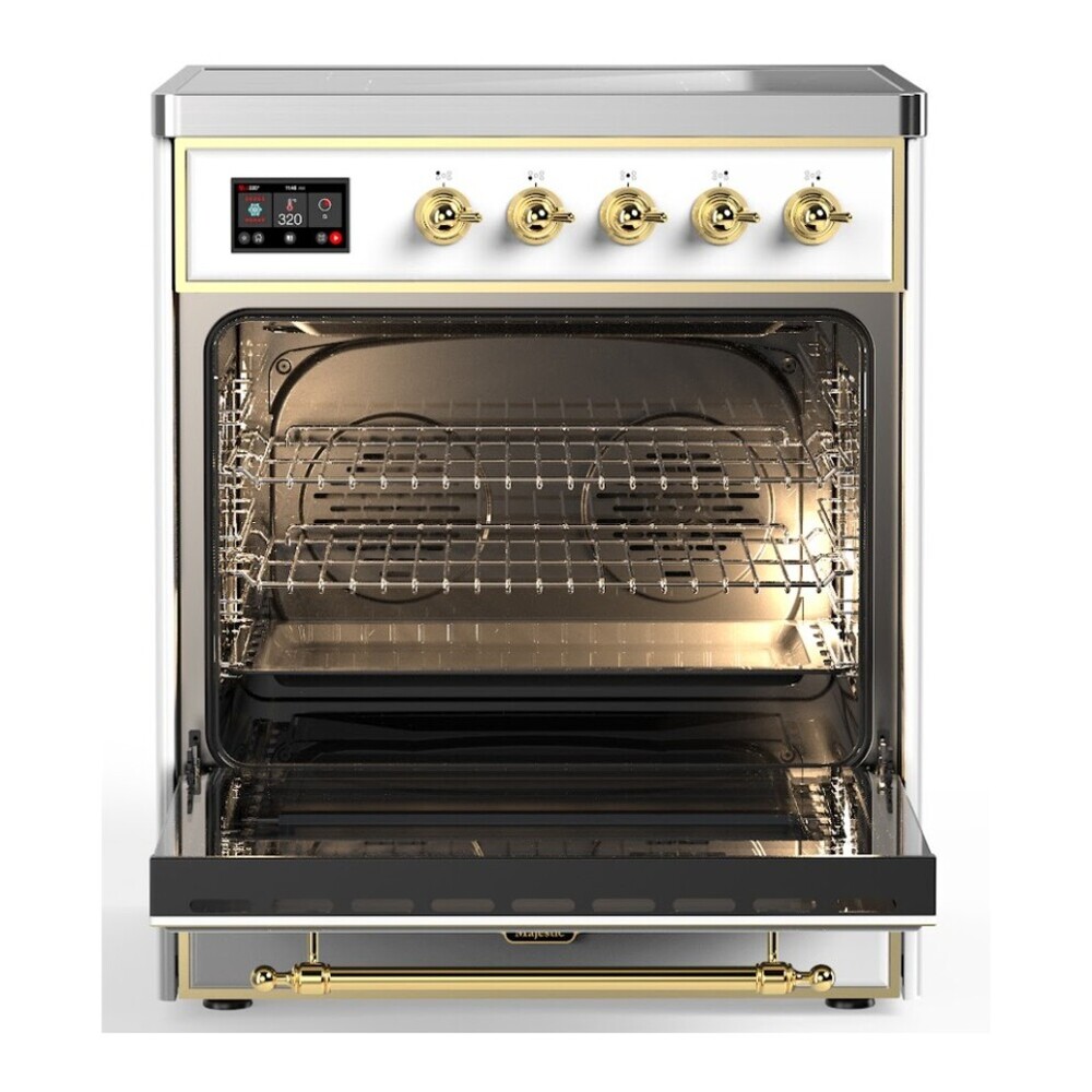ILVE UMI30QNE3RAG Majestic II 30 inch Induction Range with 4 Elements, 4 cu. ft. Oven Capacity (Solid Door, RAL, Brass) 5 ILVE_UMI30QNE3RAG_Majestic_II_30"_Induction_Range_Front_View