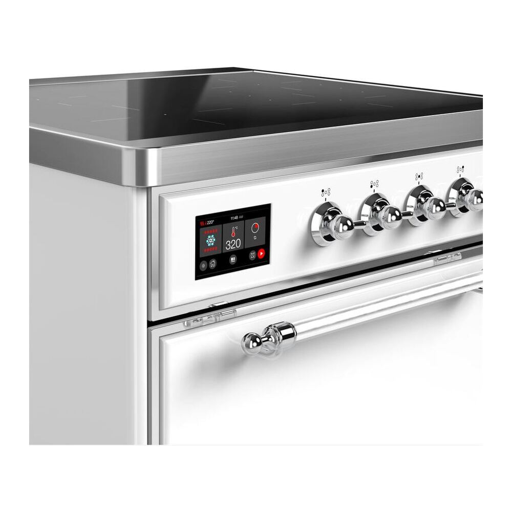 ILVE UMI30QNE3WHC Majestic II 30 inch Induction Range with 4 Elements, 4 cu. ft. Oven Capacity (Solid Door, White, Chrome) 6 ILVE UMI30N Majestic II 30 inch Induction Range