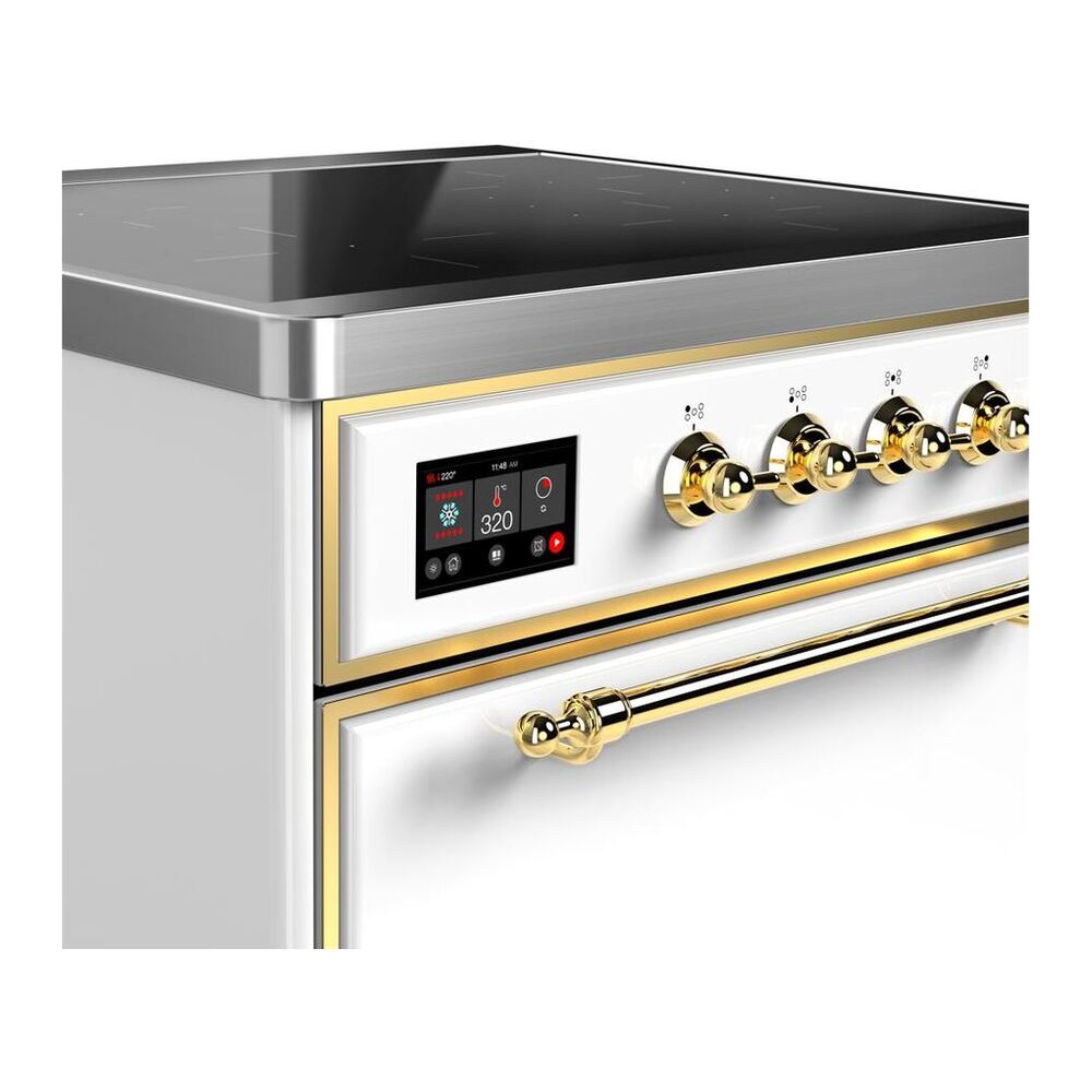 ILVE UMI30QNE3WHG Majestic II 30 inch Induction Range with 4 Elements, 4 cu. ft. Oven Capacity (Solid Door, White, Brass) 6 ILVE UMI30N Majestic II 30 inch Induction Range
