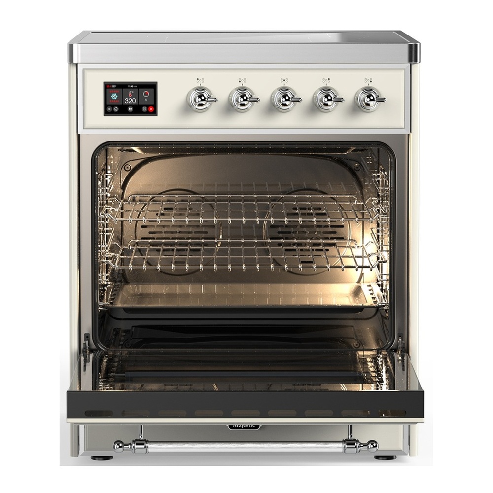 ILVE UMIB30NR3AWC Majestic III 30 inch Induction Range with 4 Elements, 4 cu. ft. Oven Capacity (Triple Glass Door, Antique White, Chrome) 3 UMIB30NR3AWC-Oven-Interior