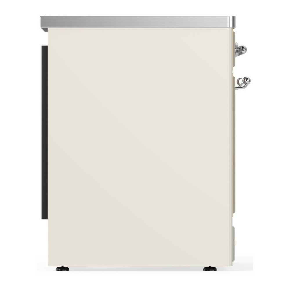 ILVE UMIB30NR3AWC Majestic III 30 inch Induction Range with 4 Elements, 4 cu. ft. Oven Capacity (Triple Glass Door, Antique White, Chrome) 5 UMIB30NR3AWC-Left-Side