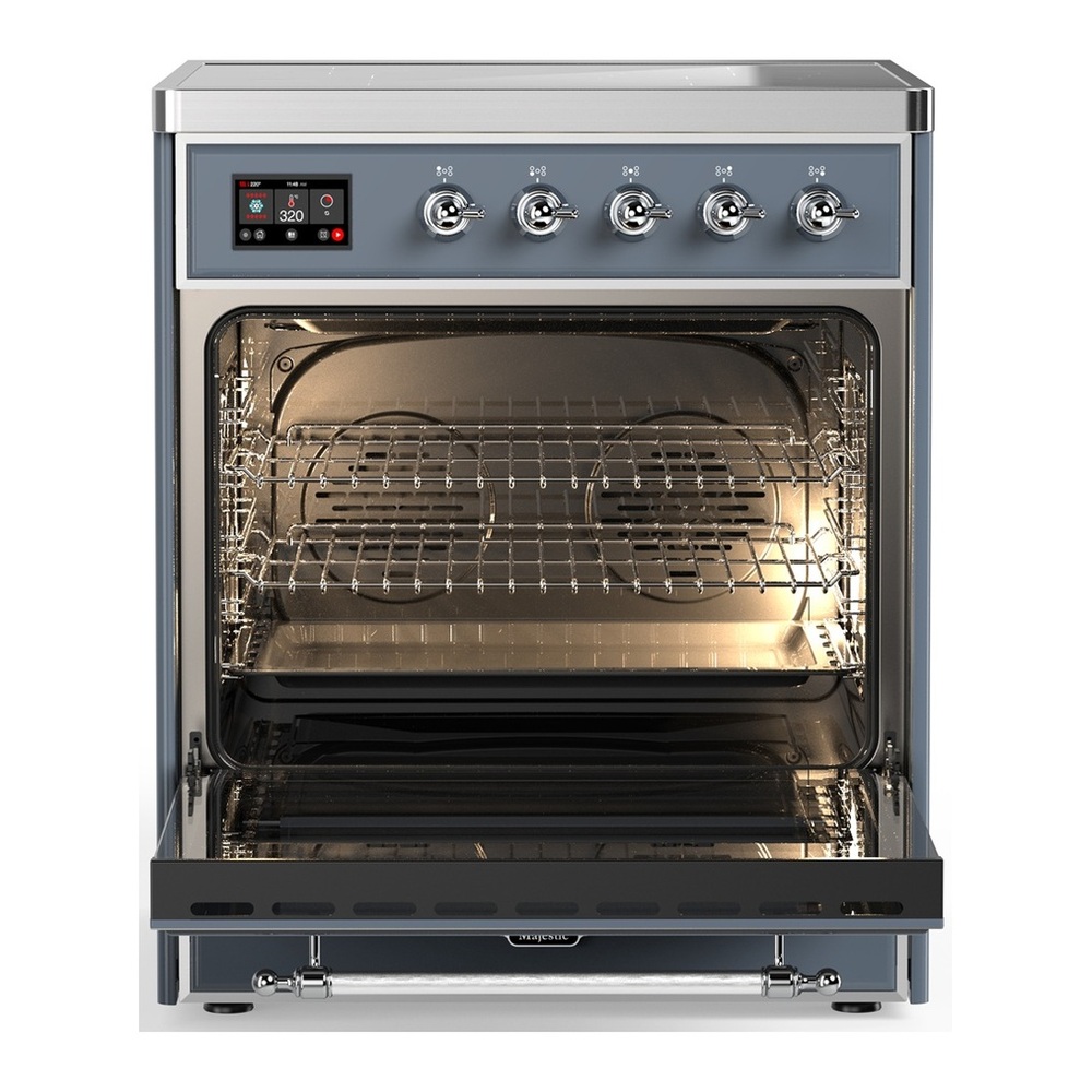 ILVE UMIB30NR3BGC Majestic III 30 inch Induction Range with 4 Elements, 4 cu. ft. Oven Capacity (Triple Glass Door, Blue Grey, Chrome) 3 UMIB30NR3BGC-Oven-Interior