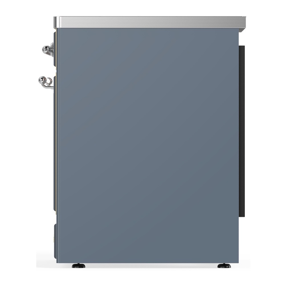 ILVE UMIB30NR3BGC Majestic III 30 inch Induction Range with 4 Elements, 4 cu. ft. Oven Capacity (Triple Glass Door, Blue Grey, Chrome) 4 UMIB30NR3BGC-Right-Side