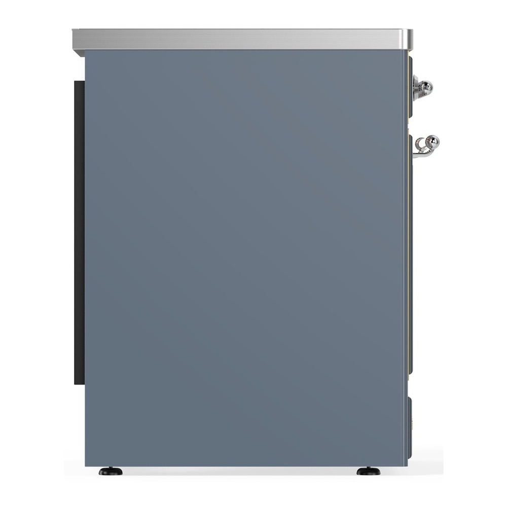 ILVE UMIB30NR3BGC Majestic III 30 inch Induction Range with 4 Elements, 4 cu. ft. Oven Capacity (Triple Glass Door, Blue Grey, Chrome) 5 UMIB30NR3BGC-Left-Side