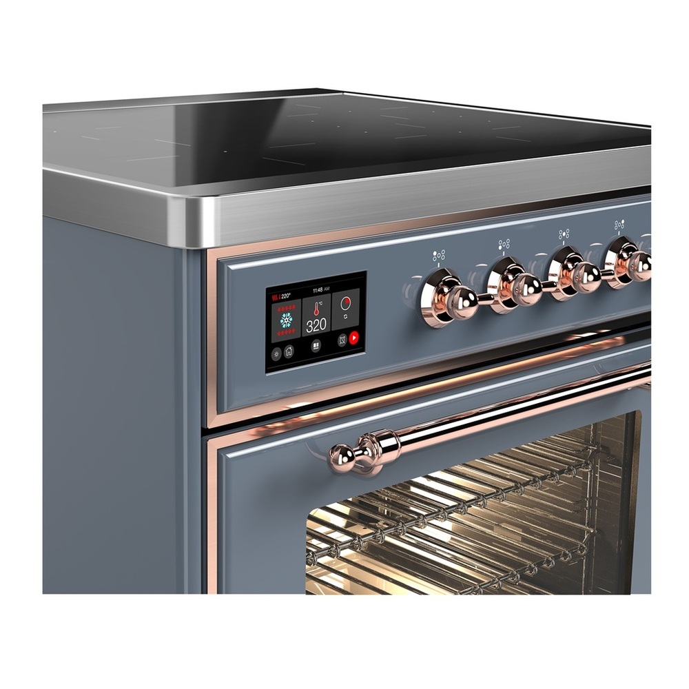 ILVE UMIB30NR3BGP Majestic III 30 inch Induction Range with 4 Elements, 4 cu. ft. Oven Capacity (Triple Glass Door, Blue Grey, Copper) 2 UMIB30NR3BGP-Cooper
