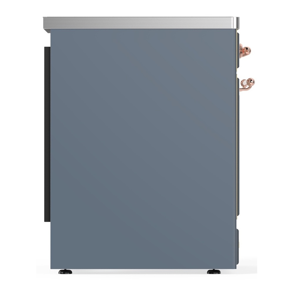 ILVE UMIB30NR3BGP Majestic III 30 inch Induction Range with 4 Elements, 4 cu. ft. Oven Capacity (Triple Glass Door, Blue Grey, Copper) 5 UMIB30NR3BGP-Left-Side