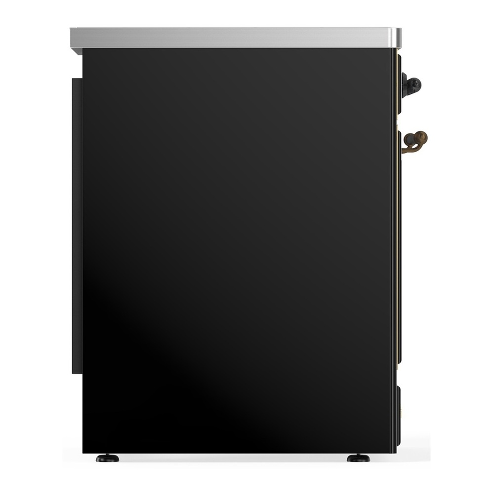 ILVE UMIB30NR3BKB Majestic III 30 inch Induction Range with 4 Elements, 4 cu. ft. Oven Capacity (Triple Glass Door, Glossy Black, Burnished) 5 UMIB30NR3BKB-Left-Side