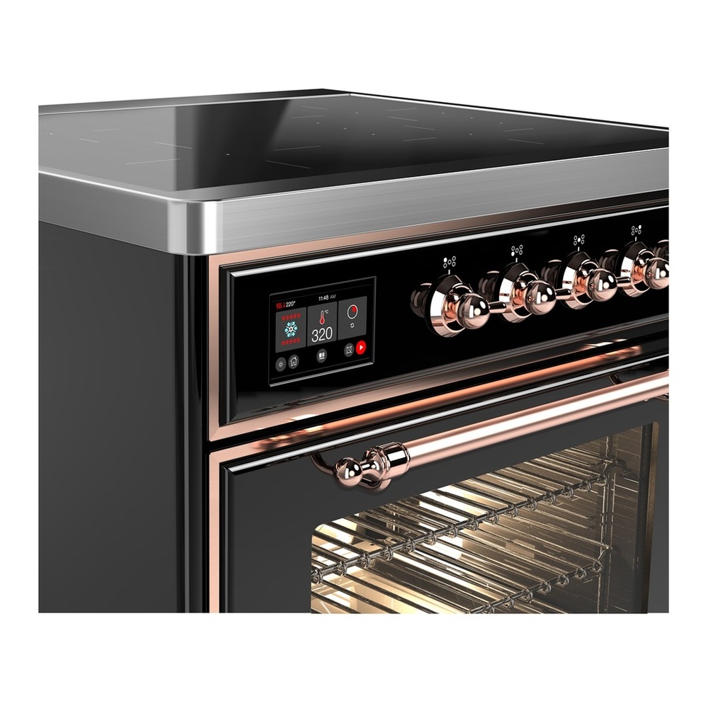 ILVE UMIB30NR3BKP Majestic III 30 inch Induction Range with 4 Elements, 4 cu. ft. Oven Capacity (Triple Glass Door, Glossy Black, Copper) 2 UMIB30NR3BKP-Cooper