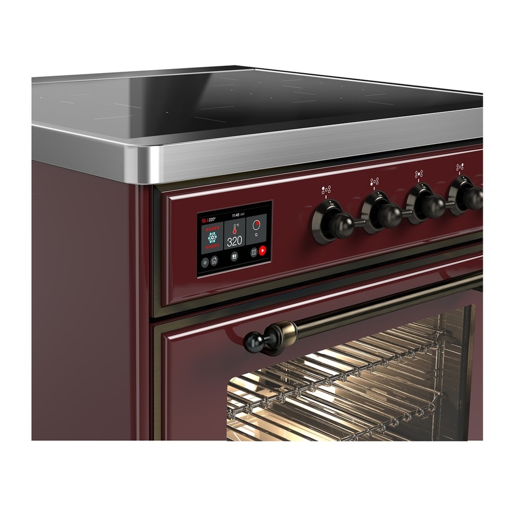 ILVE UMIB30NR3BUB Majestic III 30 inch Induction Range with 4 Elements, 4 cu. ft. Oven Capacity (Triple Glass Door, Burgundy, Burnished) 2 UMIB30NR3BUB-Burnished
