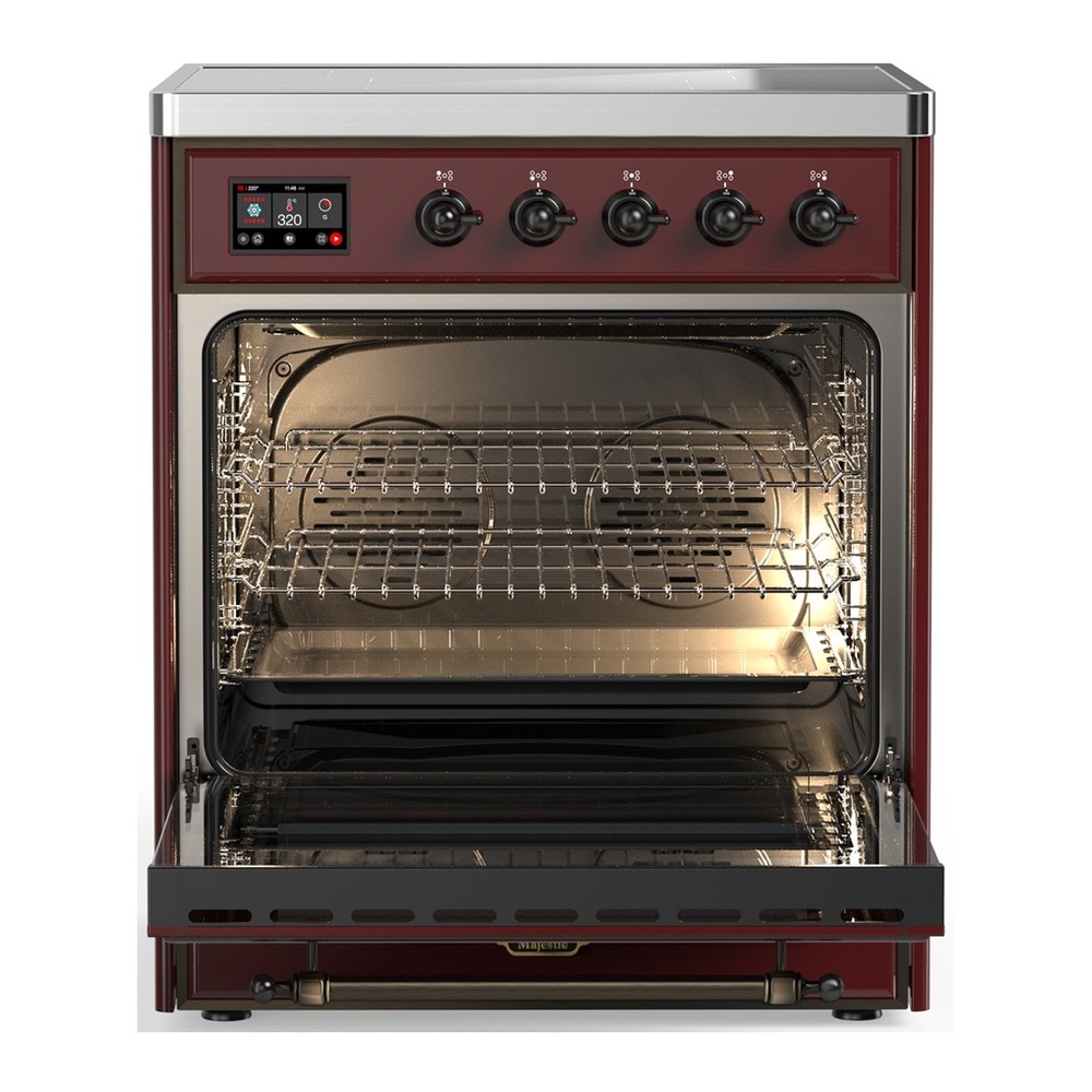 ILVE UMIB30NR3BUB Majestic III 30 inch Induction Range with 4 Elements, 4 cu. ft. Oven Capacity (Triple Glass Door, Burgundy, Burnished) 3 UMIB30NR3BUB-Oven-Interior