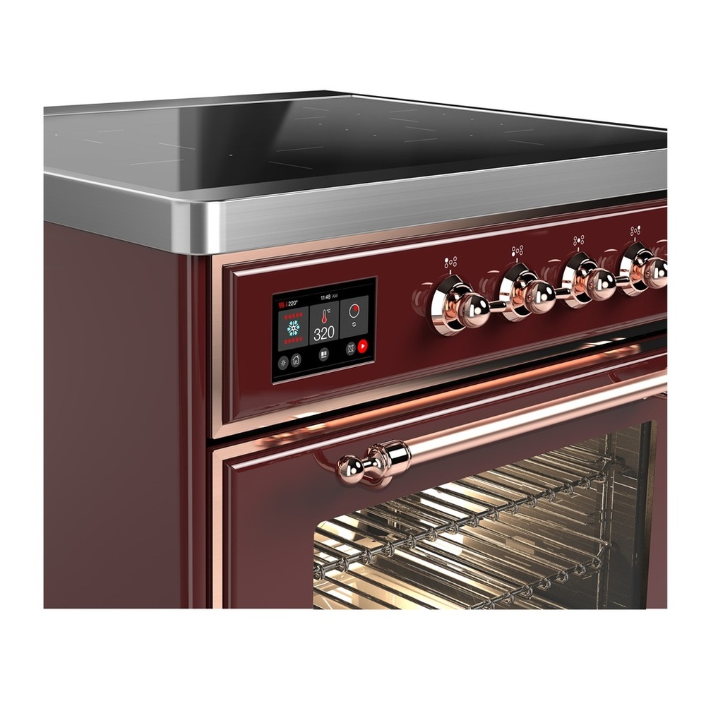 ILVE UMIB30NR3BUP Majestic III 30 inch Induction Range with 4 Elements, 4 cu. ft. Oven Capacity (Triple Glass Door, Burgundy, Copper) 2 UMIB30NR3BUP-Cooper