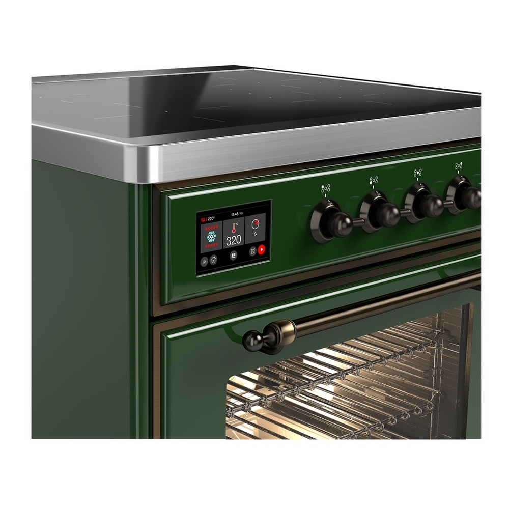 ILVE UMIB30NR3EGB Majestic III 30 inch Induction Range with 4 Elements, 4 cu. ft. Oven Capacity (Triple Glass Door, Emerald Green, Burnished) 2 UMIB30NR3EGB-Burnished
