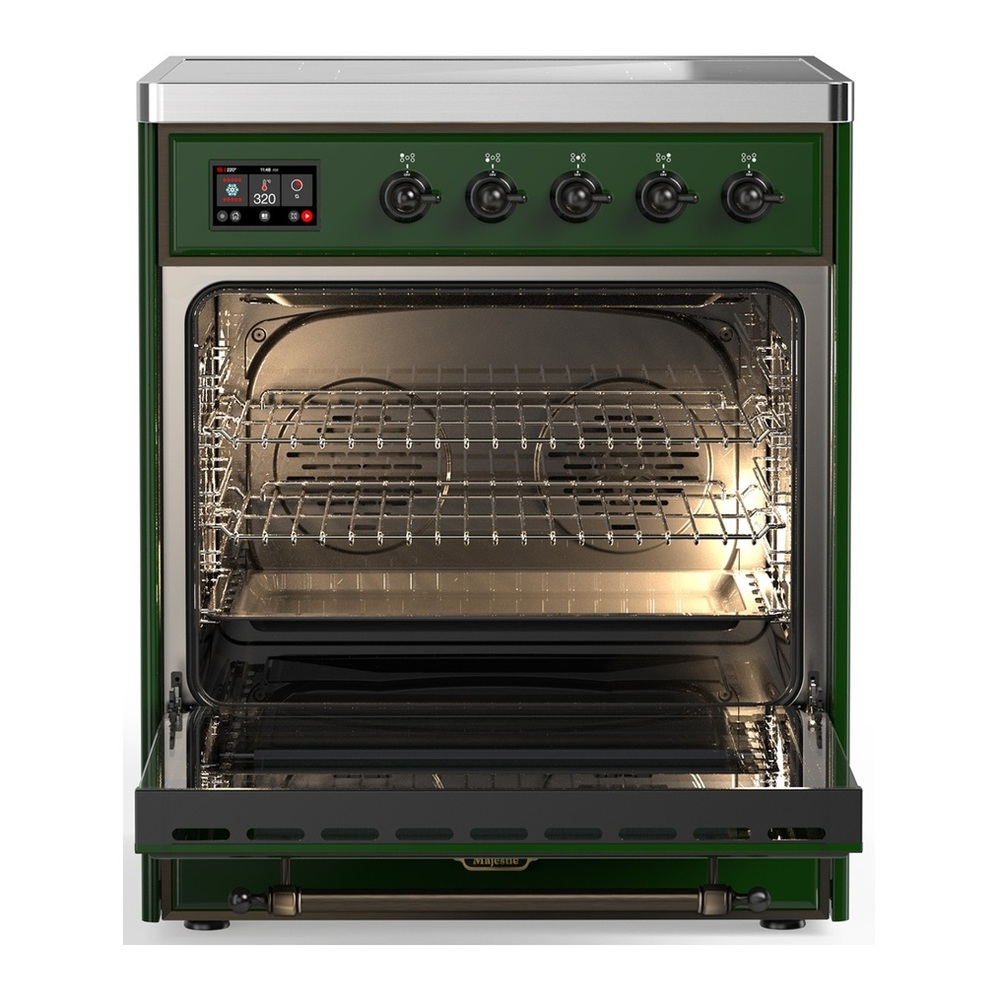 ILVE UMIB30NR3EGB Majestic III 30 inch Induction Range with 4 Elements, 4 cu. ft. Oven Capacity (Triple Glass Door, Emerald Green, Burnished) 3 UMIB30NR3EGB-Oven-Interior