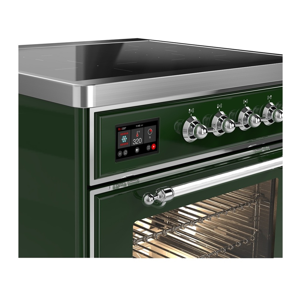 ILVE UMIB30NR3EGC Majestic III 30 inch Induction Range with 4 Elements, 4 cu. ft. Oven Capacity (Triple Glass Door, Emerald Green, Chrome) 2 UMIB30NR3EGC-Chrome