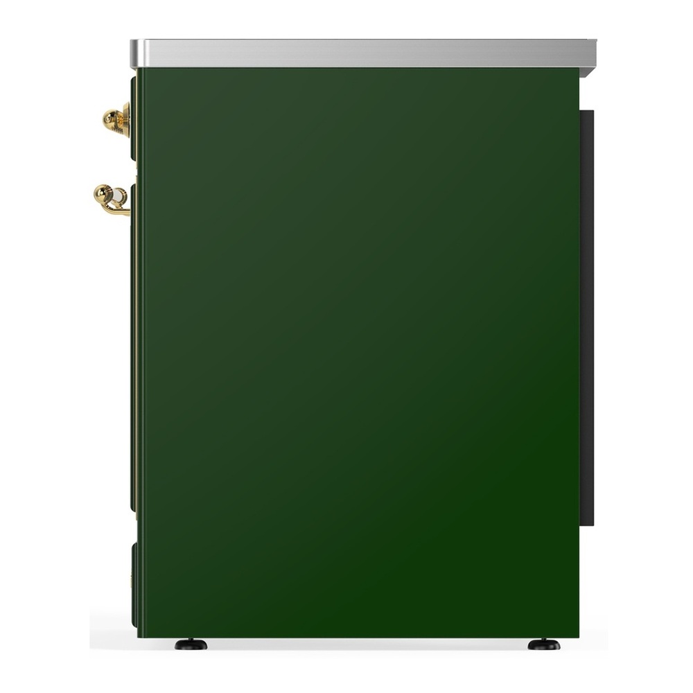 ILVE UMIB30NR3EGG Majestic III 30 inch Induction Range with 4 Elements, 4 cu. ft. Oven Capacity (Triple Glass Door, Emerald Green, Brass) 4 UMIB30NR3EGG-Right-Side