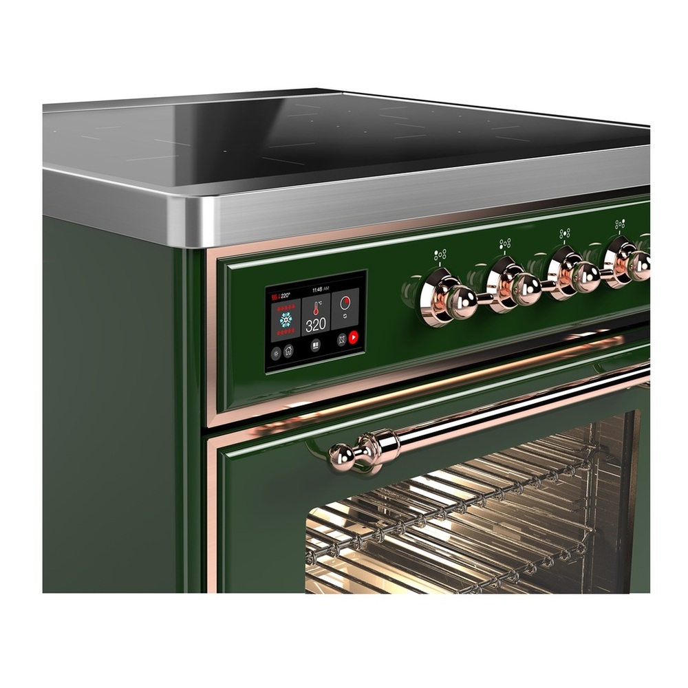 ILVE UMIB30NR3EGP Majestic III 30 inch Induction Range with 4 Elements, 4 cu. ft. Oven Capacity (Triple Glass Door, Emerald Green, Copper) 2 UMIB30NR3EGP-Cooper