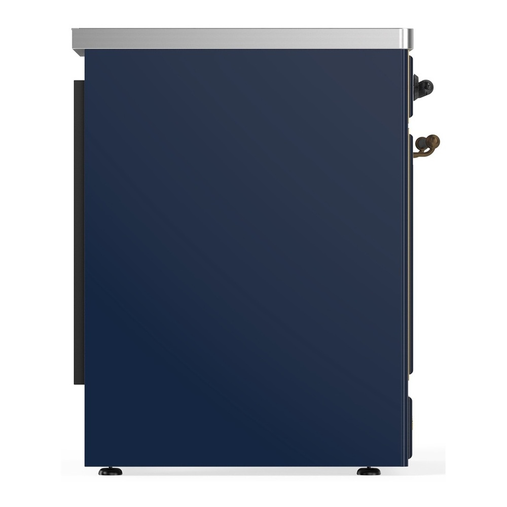 ILVE UMIB30NR3MBB Majestic III 30 inch Induction Range with 4 Elements, 4 cu. ft. Oven Capacity (Triple Glass Door, Midnight Blue, Burnished) 5 UMIB30NR3MBB-Left-Side