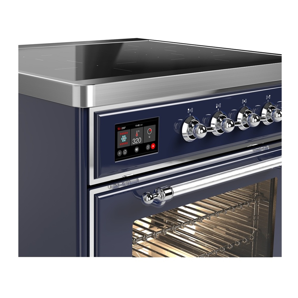 ILVE UMIB30NR3MBC Majestic III 30 inch Induction Range with 4 Elements, 4 cu. ft. Oven Capacity (Triple Glass Door, Midnight Blue, Chrome) 2 UMIB30NR3MBC-Chrome