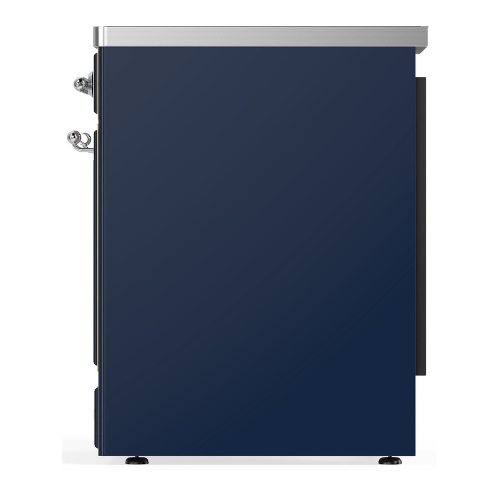 ILVE UMIB30NR3MBC Majestic III 30 inch Induction Range with 4 Elements, 4 cu. ft. Oven Capacity (Triple Glass Door, Midnight Blue, Chrome) 4 UMIB30NR3MBC-Right-Side