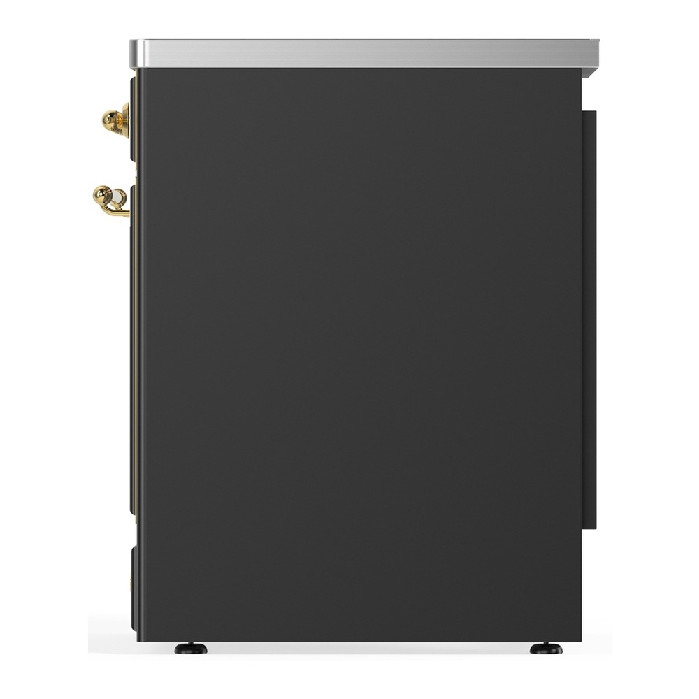 ILVE UMIB30NR3MGG Majestic III 30 inch Induction Range with 4 Elements, 4 cu. ft. Oven Capacity (Triple Glass Door, Graphite Matte, Brass) 4 UMIB30NR3MGG-Right-Side