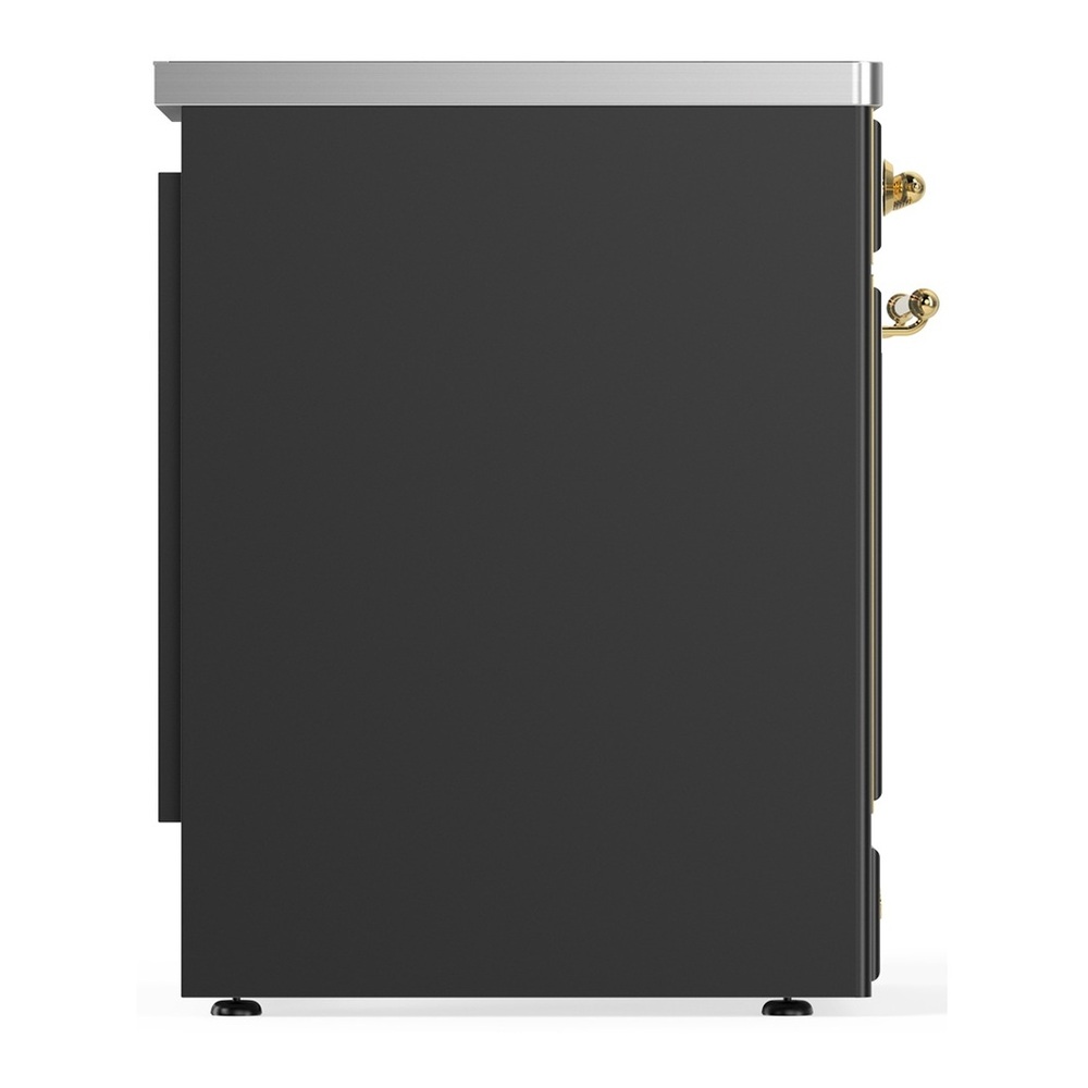 ILVE UMIB30NR3MGG Majestic III 30 inch Induction Range with 4 Elements, 4 cu. ft. Oven Capacity (Triple Glass Door, Graphite Matte, Brass) 5 UMIB30NR3MGG-Left-Side