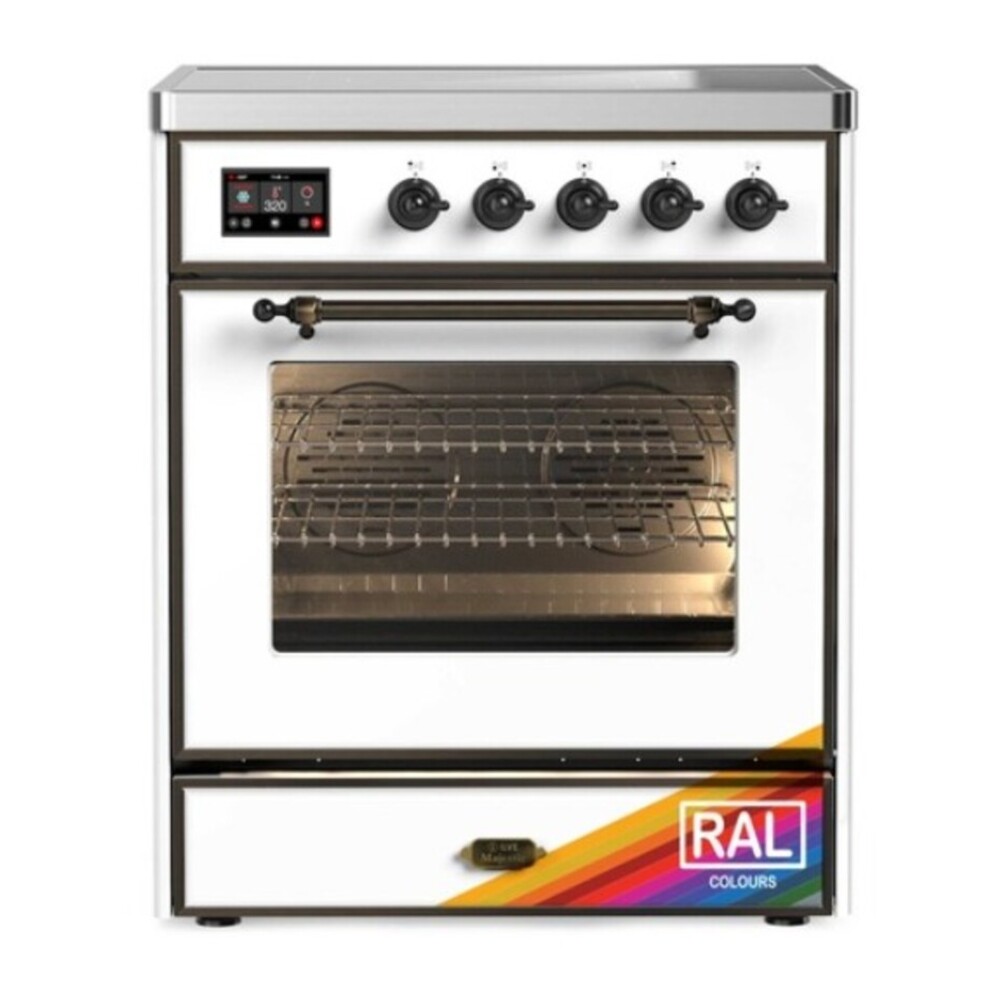 ILVE UMIB30NR3RAB Majestic III 30 inch Induction Range with 4 Elements, 4 cu. ft. Oven Capacity (Triple Glass Door, RAL, Burnished) 1 UMIB30NR3RAB