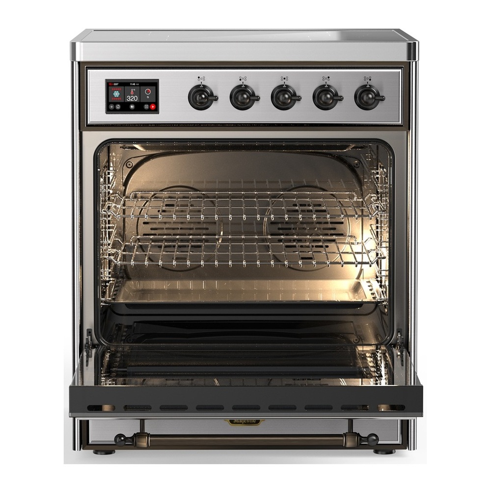 ILVE UMIB30NR3SSB Majestic III 30 inch Induction Range with 4 Elements, 4 cu. ft. Oven Capacity (Triple Glass Door, Stainless Steel, Burnished) 3 UMIB30NR3SSB-Oven-Interior