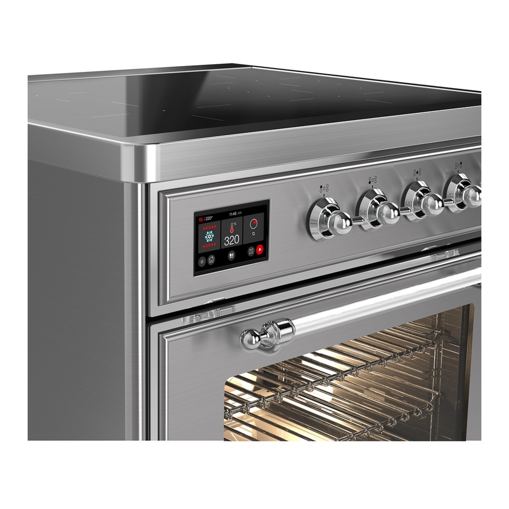 ILVE UMIB30NR3SSC Majestic III 30 inch Induction Range with 4 Elements, 4 cu. ft. Oven Capacity (Triple Glass Door, Stainless Steel, Chrome) 2 UMIB30NR3SSC-Chrome