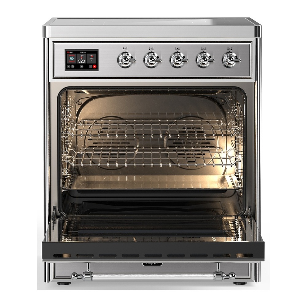 ILVE UMIB30NR3SSC Majestic III 30 inch Induction Range with 4 Elements, 4 cu. ft. Oven Capacity (Triple Glass Door, Stainless Steel, Chrome) 3 UMIB30NR3SSC-Oven-Interior
