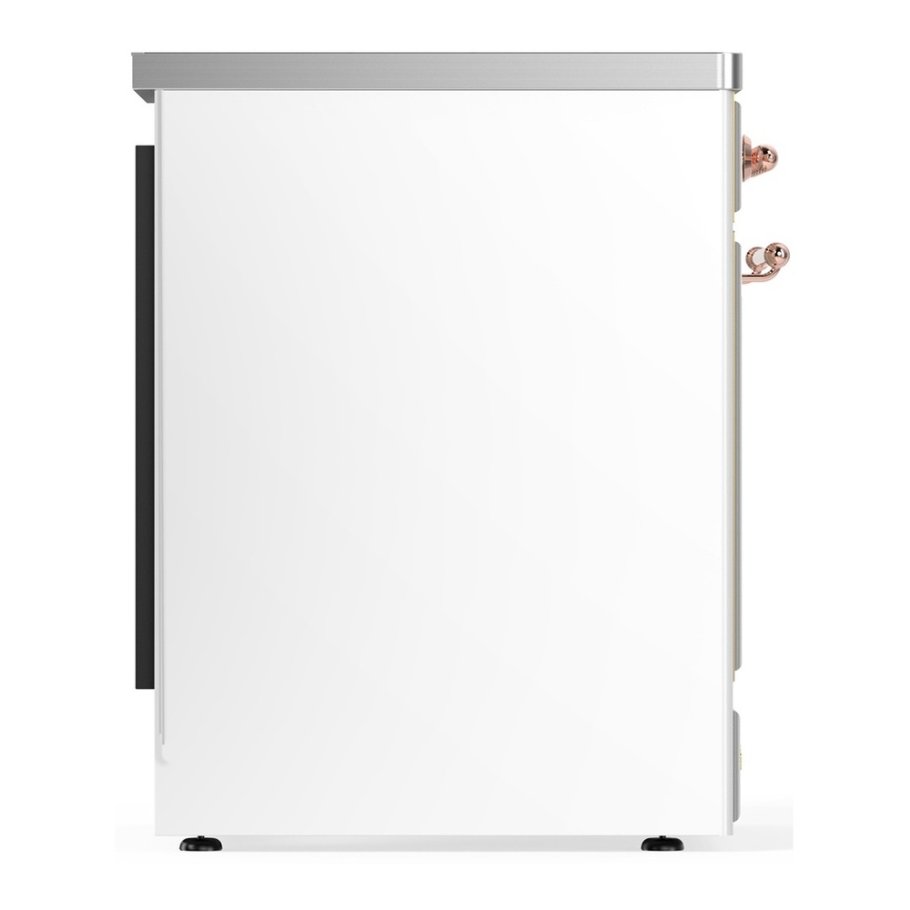 ILVE UMIB30NR3WHP Majestic III 30 inch Induction Range with 4 Elements, 4 cu. ft. Oven Capacity (Triple Glass Door, White, Copper) 5 UMIB30NR3WHP-Left-Side