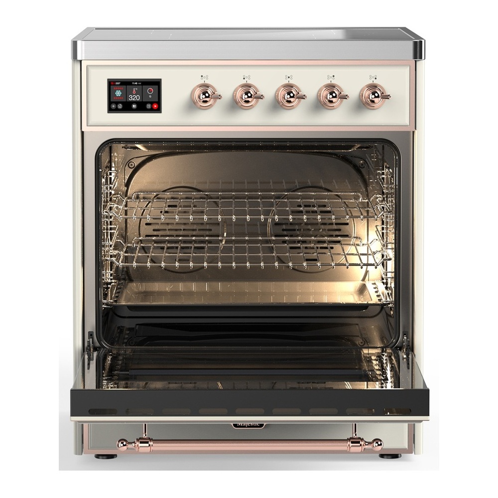 ILVE UMIB30QNR3AWP Majestic III 30 inch Induction Range with 4 Elements, 4 cu. ft. Oven Capacity (Solid Door, Antique White, Copper) 3 UMIB30QNR3AWP-Oven-Interior