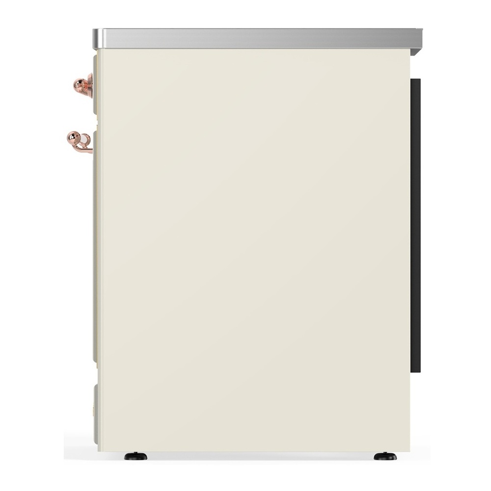 ILVE UMIB30QNR3AWP Majestic III 30 inch Induction Range with 4 Elements, 4 cu. ft. Oven Capacity (Solid Door, Antique White, Copper) 4 UMIB30QNR3AWP-Right-Side