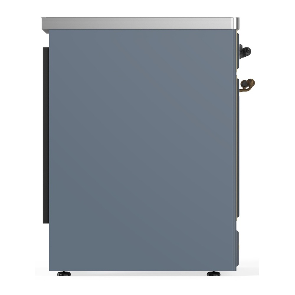 ILVE UMIB30QNR3BGB Majestic III 30 inch Induction Range with 4 Elements, 4 cu. ft. Oven Capacity (Solid Door, Blue Grey, Burnished) 5 UMIB30QNR3BGB-Left-Side