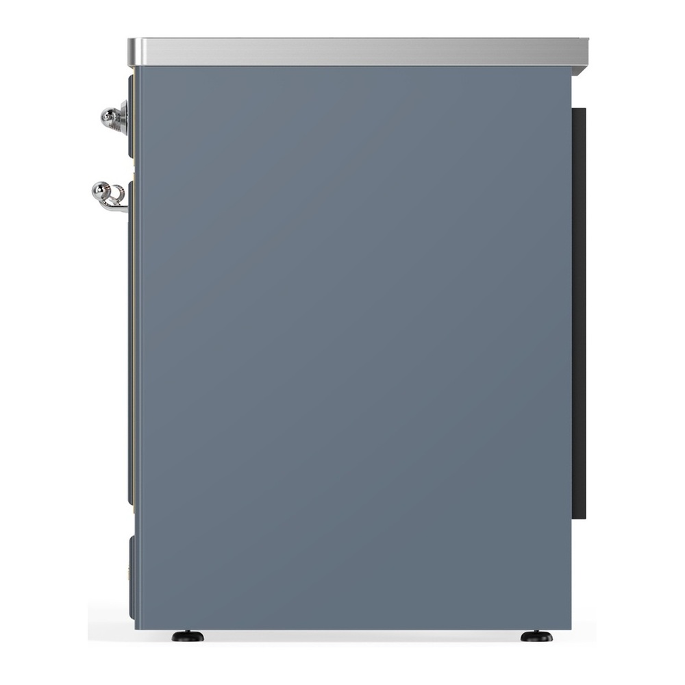 ILVE UMIB30QNR3BGC Majestic III 30 inch Induction Range with 4 Elements, 4 cu. ft. Oven Capacity (Solid Door, Blue Grey, Chrome) 4 UMIB30QNR3BGC-Right-Side