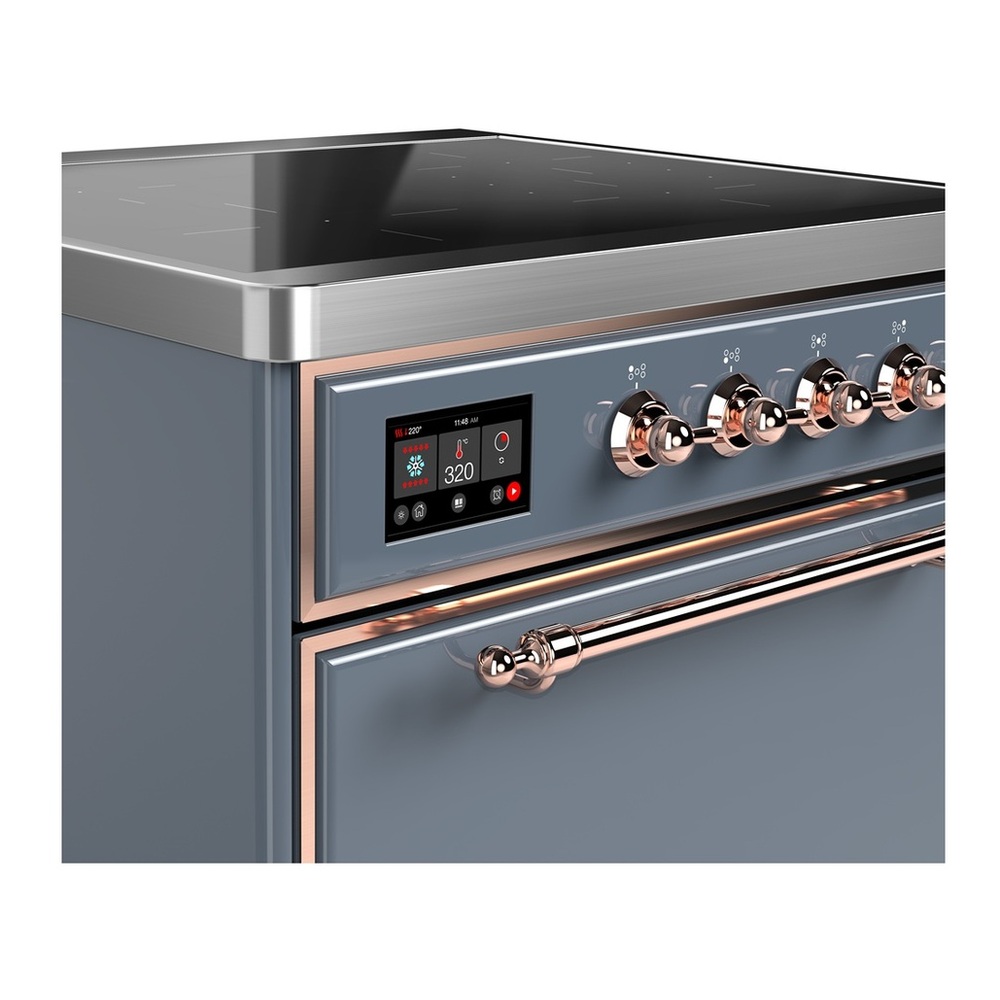 ILVE UMIB30QNR3BGP Majestic III 30 inch Induction Range with 4 Elements, 4 cu. ft. Oven Capacity (Solid Door, Blue Grey, Copper) 2 UMIB30QNR3BGP-Cooper