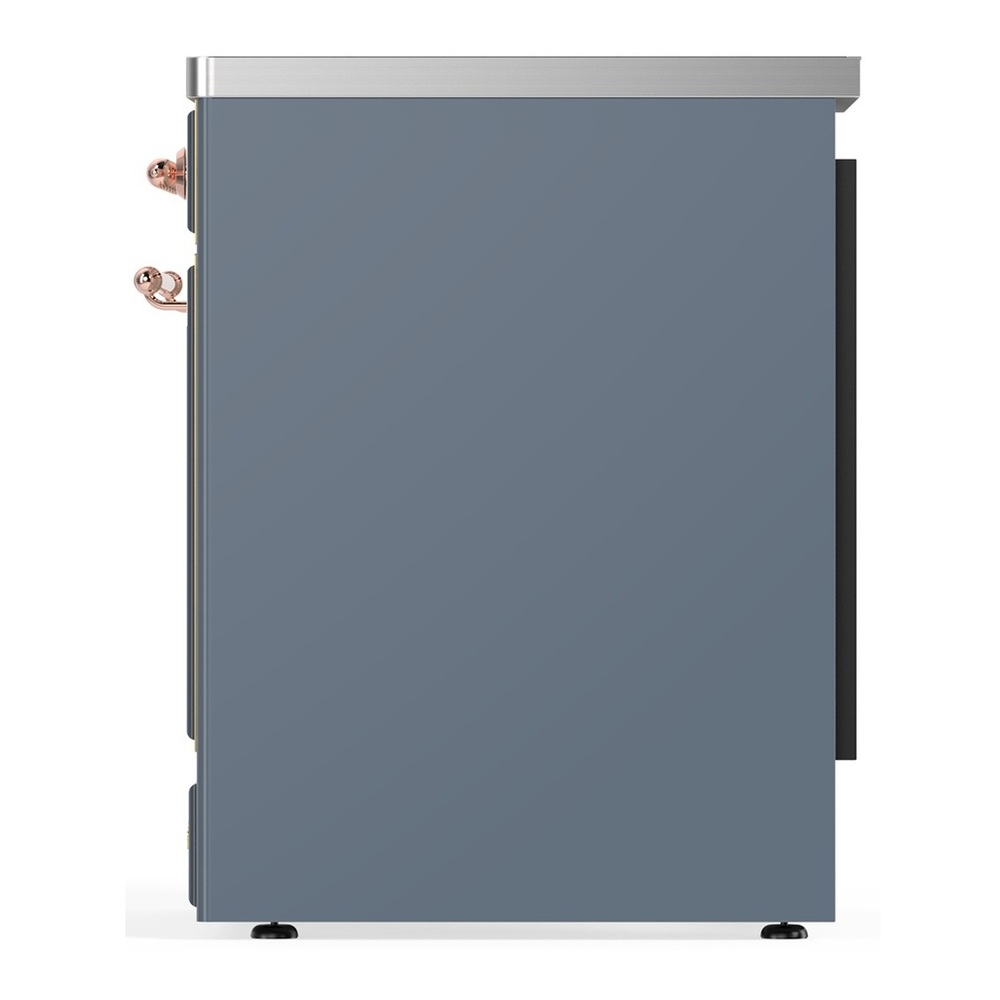 ILVE UMIB30QNR3BGP Majestic III 30 inch Induction Range with 4 Elements, 4 cu. ft. Oven Capacity (Solid Door, Blue Grey, Copper) 4 UMIB30QNR3BGP-Right-Side