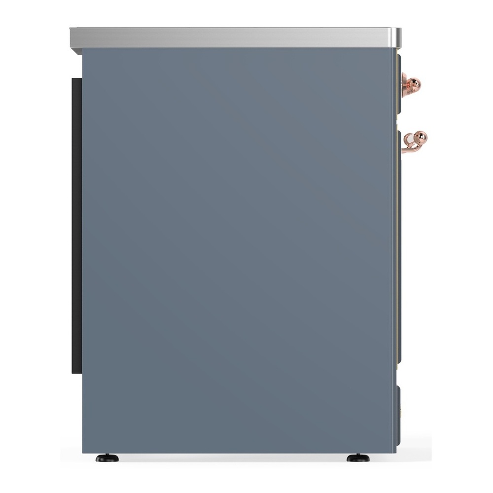 ILVE UMIB30QNR3BGP Majestic III 30 inch Induction Range with 4 Elements, 4 cu. ft. Oven Capacity (Solid Door, Blue Grey, Copper) 5 UMIB30QNR3BGP-Left-Side