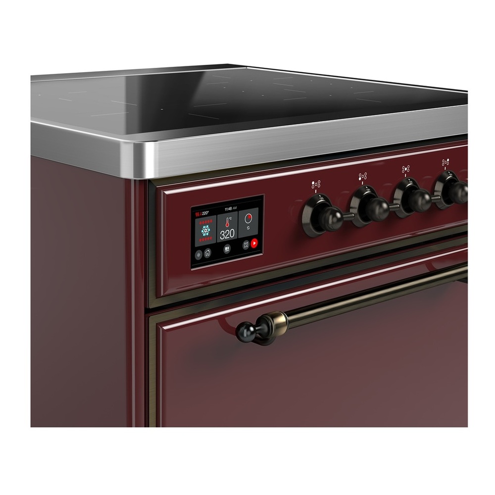 ILVE UMIB30QNR3BUB Majestic III 30 inch Induction Range with 4 Elements, 4 cu. ft. Oven Capacity (Solid Door, Burgundy, Burnished) 2 UMIB30QNR3BUB-Burnished